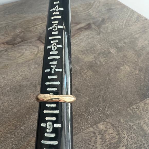 Black Enamel Gothic Cross Ring on Gold Tone Band - Size 8 - Picture 3 of 5